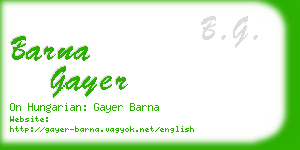 barna gayer business card